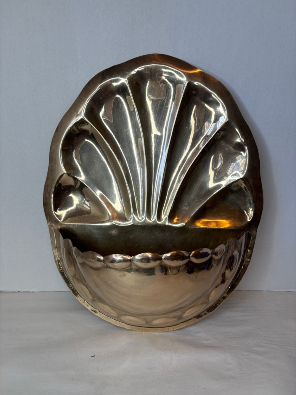 Vintage Brass Shell Wall Pocket